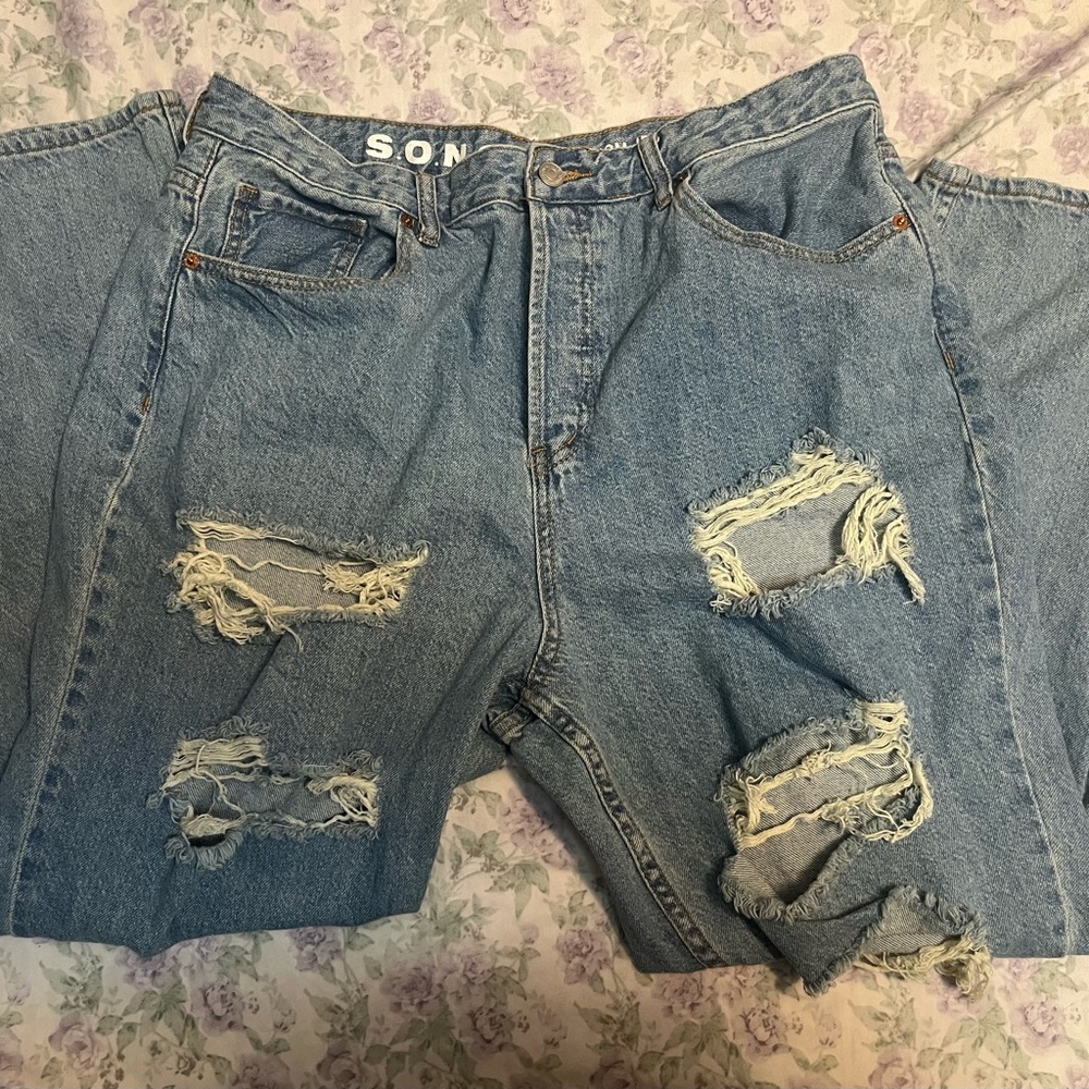 High-Waisted, Straight Leg Mom Jeans